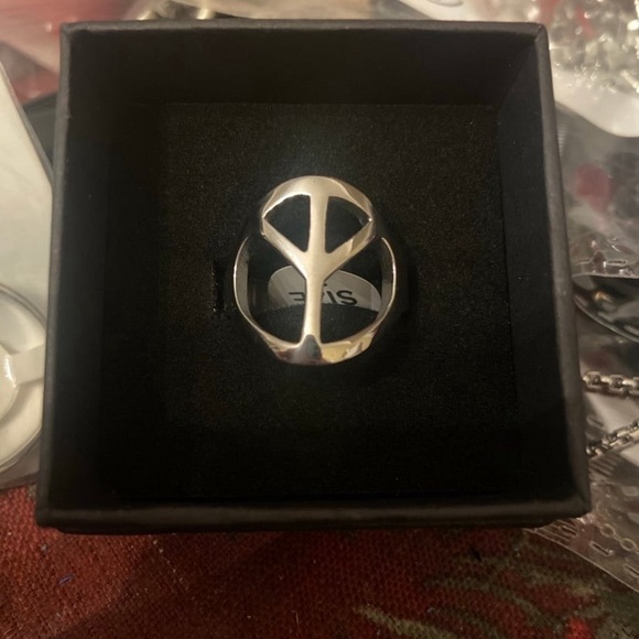 Stainless Steel Peace Rings - Picture 2 of 3